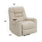 Nairi Ivory Leather Aire Power Motion Recliner with Lift, Heating & Massage Function FredCo
