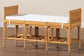 Nairi Modern Bohemian Natural Brown Rattan Bench FredCo