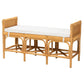 Nairi Modern Bohemian Natural Brown Rattan Bench FredCo