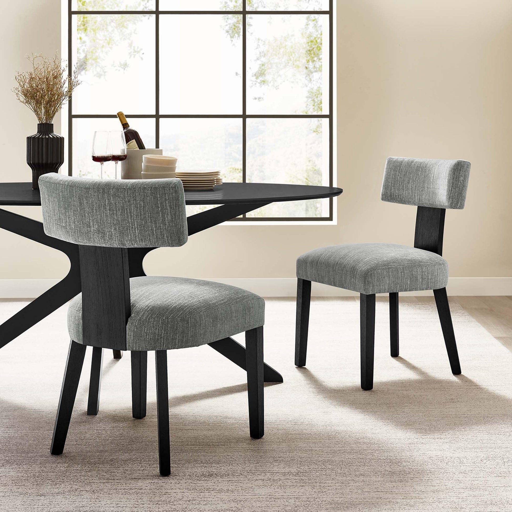 Nalani Fabric Upholstered Dining Chairs Set of 2 by Modway FredCo