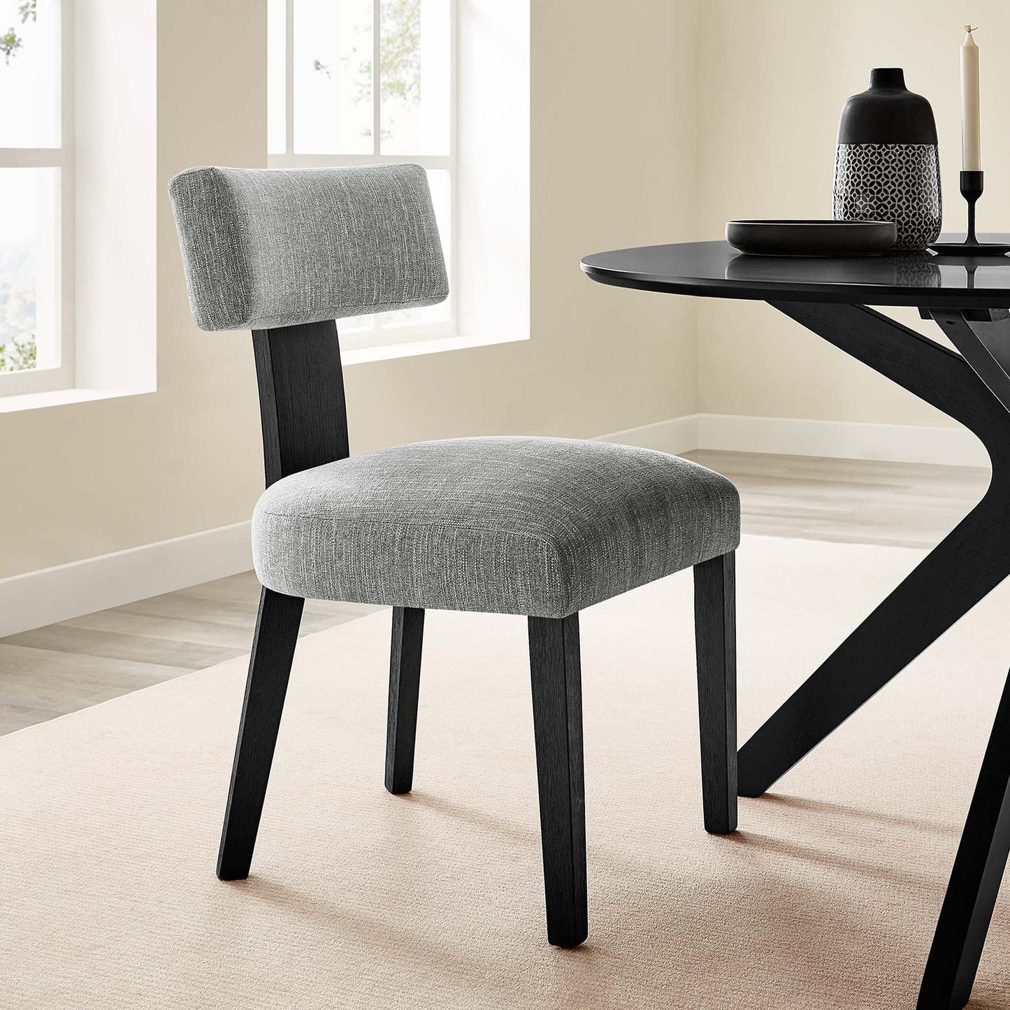 Nalani Fabric Upholstered Dining Chairs Set of 2 by Modway FredCo