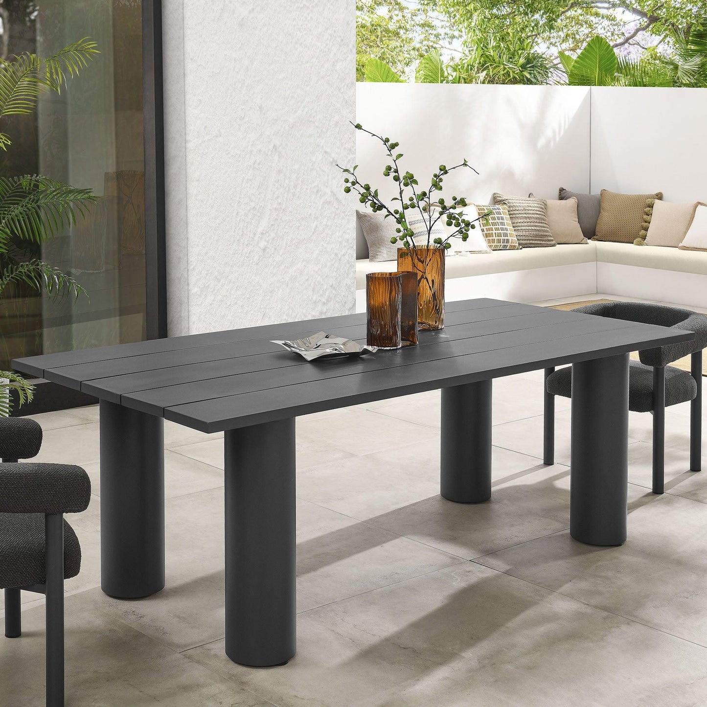 Nautica Outdoor Patio 87" Rectangular Aluminum Dining Table by Modway FredCo