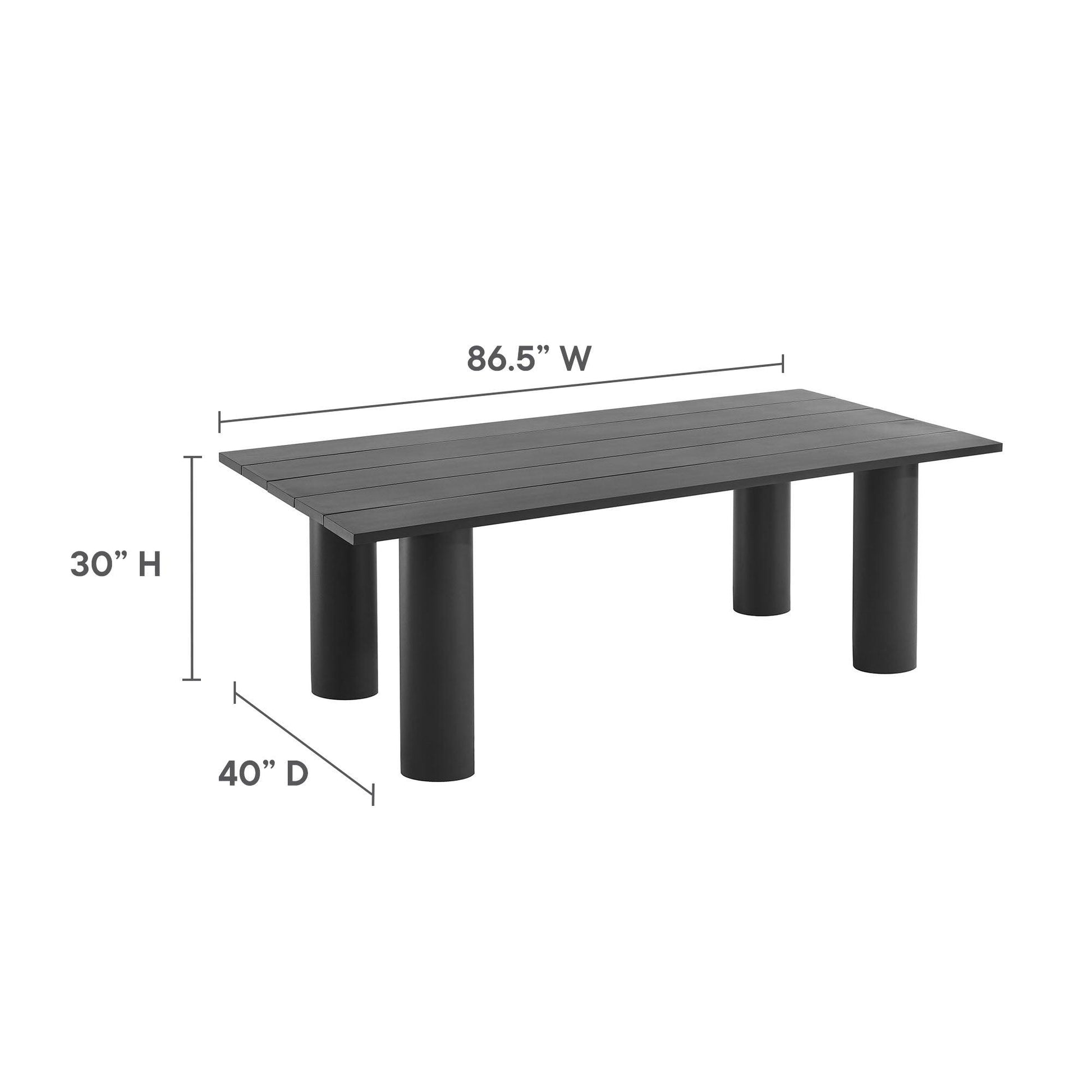 Nautica Outdoor Patio 87" Rectangular Aluminum Dining Table by Modway FredCo