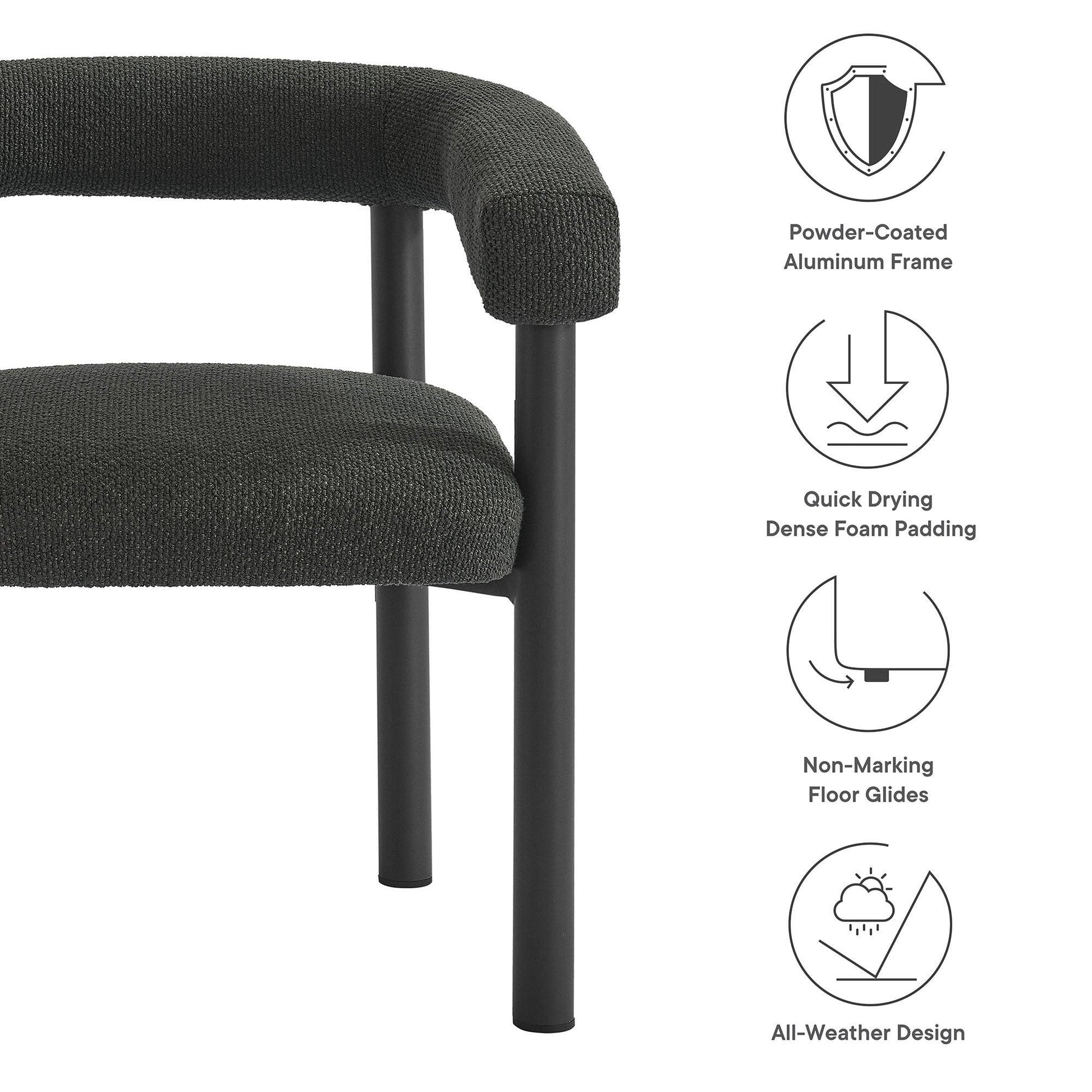Nautica Outdoor Patio Aluminum Dining Armchairs Set of 2 by Modway FredCo