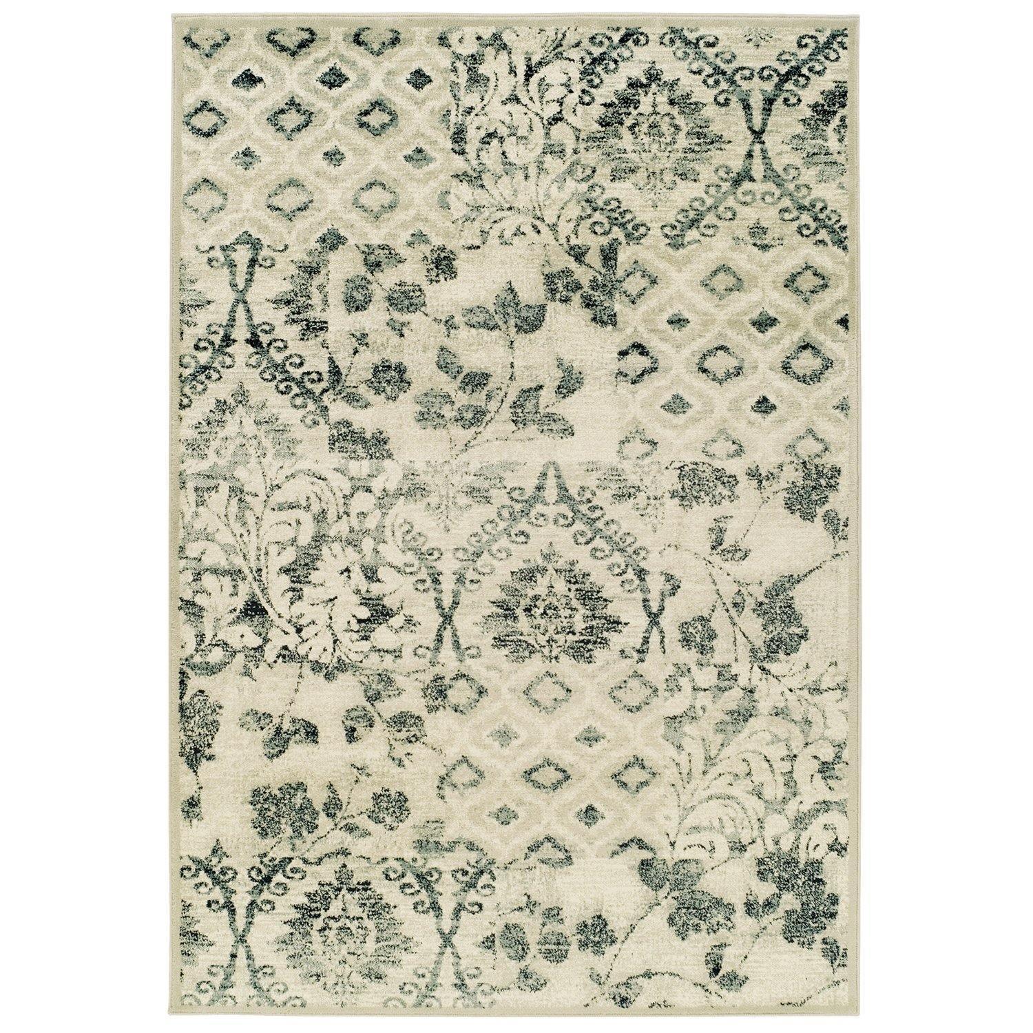 Navan Modern Floral Damask Trellis Rug FredCo