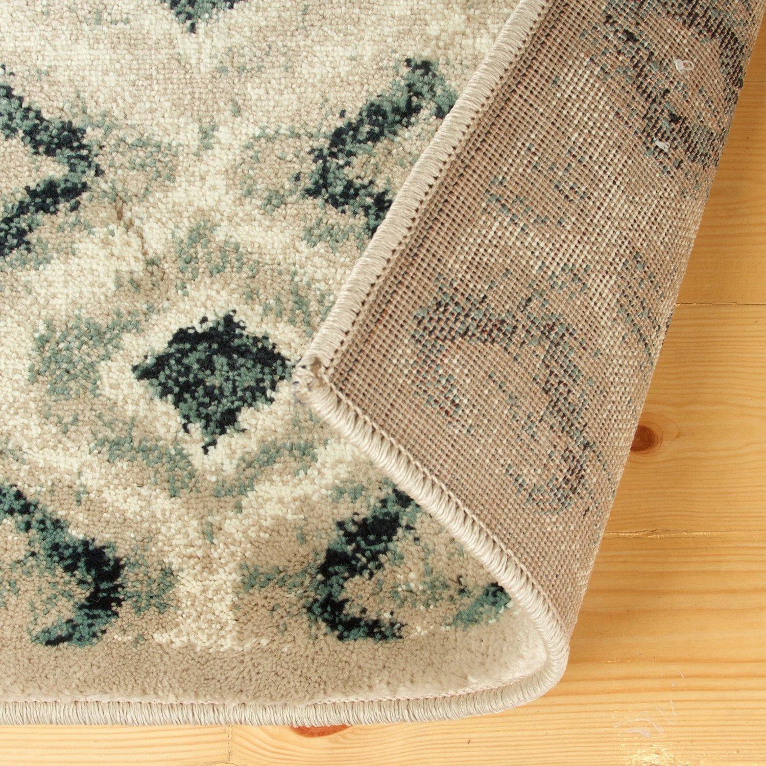 Navan Modern Floral Damask Trellis Rug FredCo