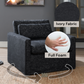 Naveen Dark Gray Fabric Swivel Chair with 1 Toss Pillow FredCo