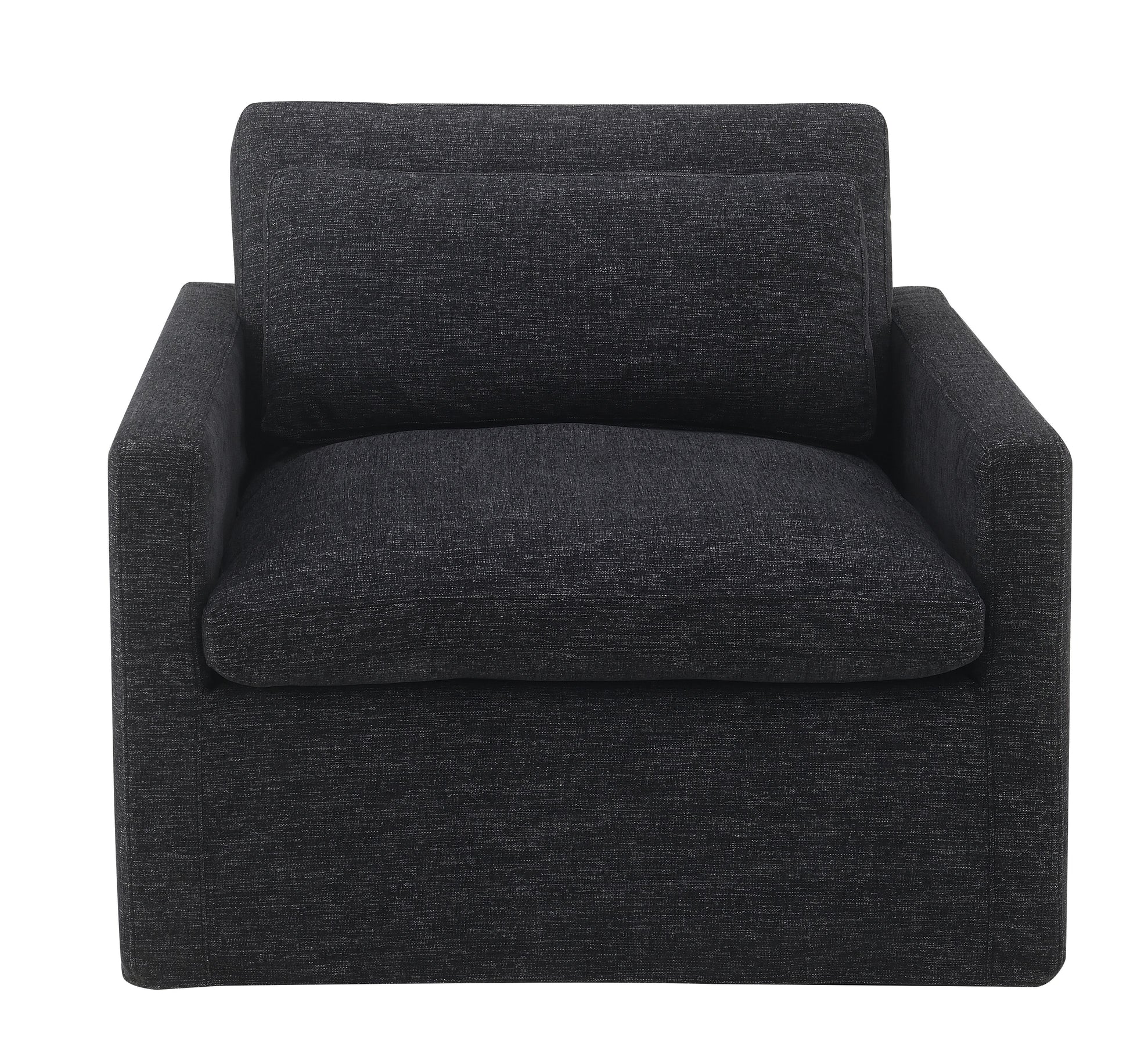 Naveen Dark Gray Fabric Swivel Chair with 1 Toss Pillow FredCo