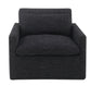 Naveen Dark Gray Fabric Swivel Chair with 1 Toss Pillow FredCo