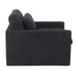 Naveen Dark Gray Fabric Swivel Chair with 1 Toss Pillow FredCo