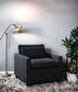 Naveen Dark Gray Fabric Swivel Chair with 1 Toss Pillow FredCo