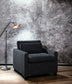 Naveen Dark Gray Fabric Swivel Chair with 1 Toss Pillow FredCo
