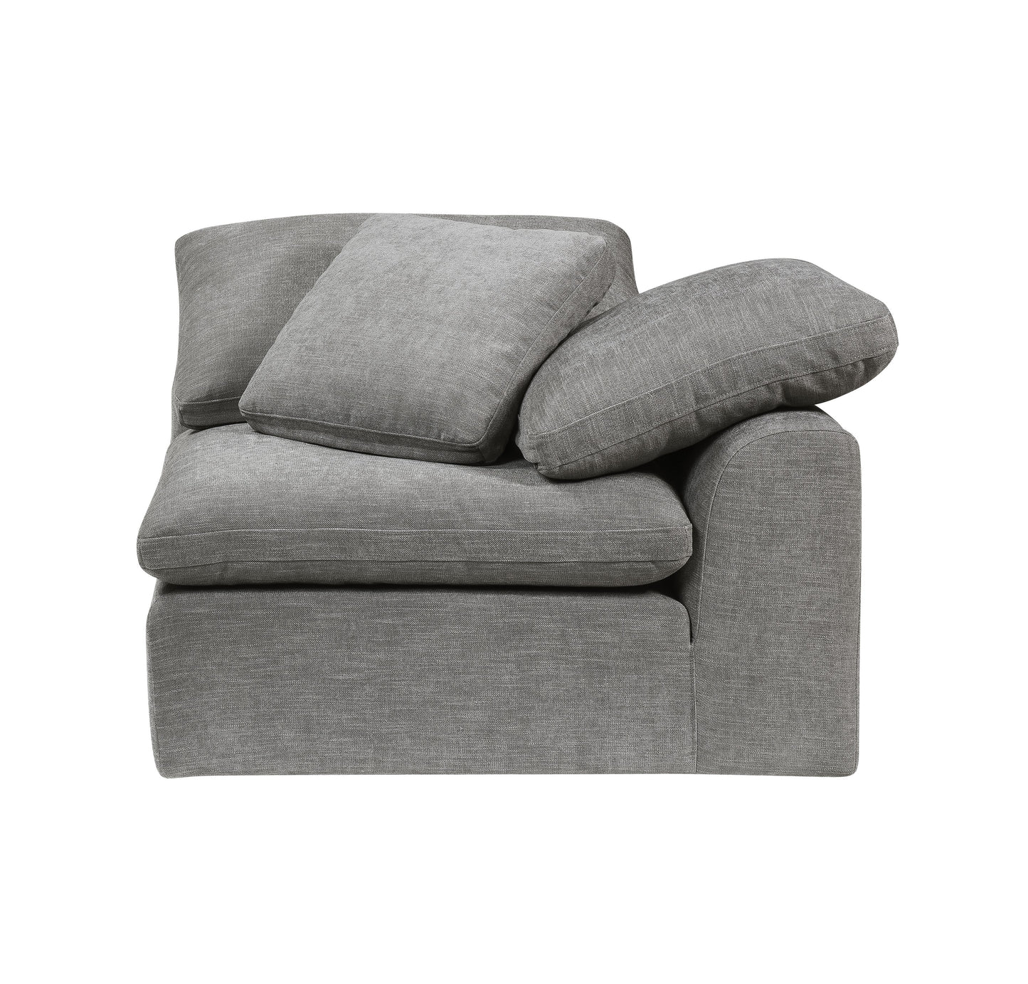 Naveen Gray Linen Modular 7 Piece Sectional Sofa with Ottoman FredCo