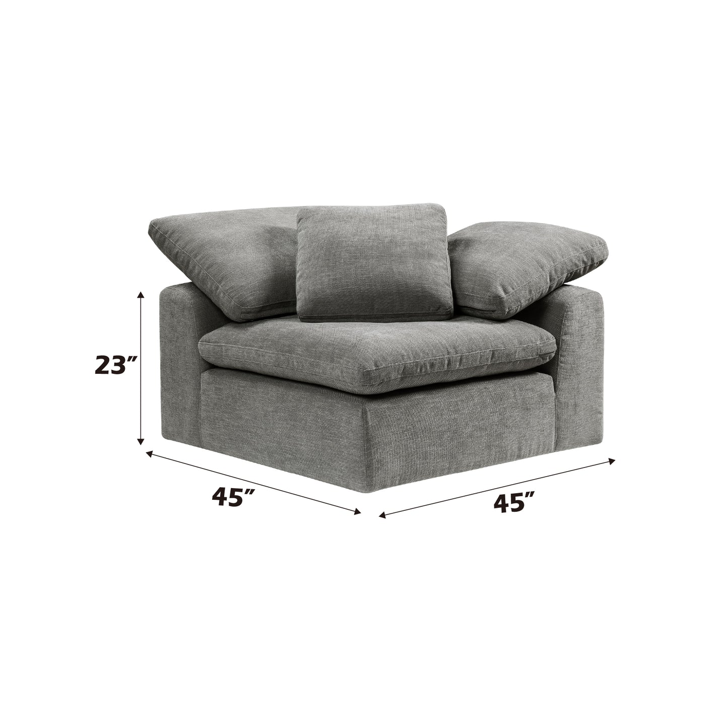Naveen Gray Linen Modular 7 Piece Sectional Sofa with Ottoman FredCo