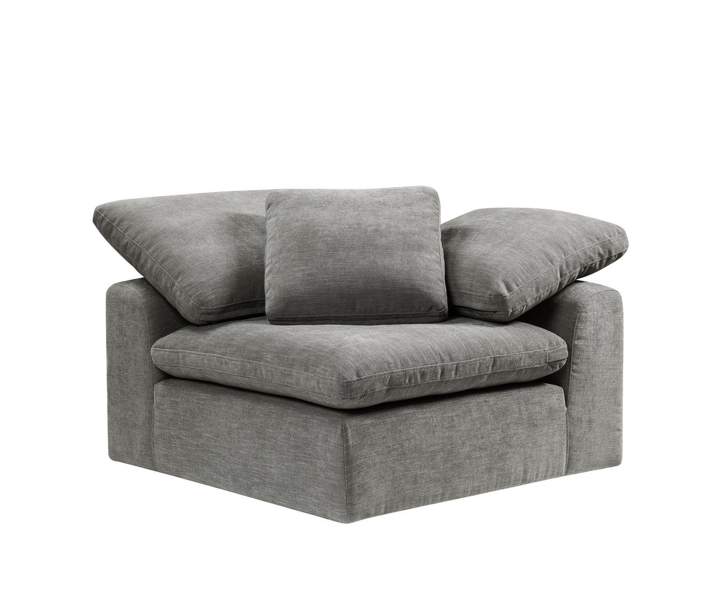 Naveen Gray Linen Modular 7 Piece Sectional Sofa with Ottoman FredCo