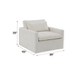 Naveen Ivory Fabric Swivel Chair with 1 Toss Pillow FredCo