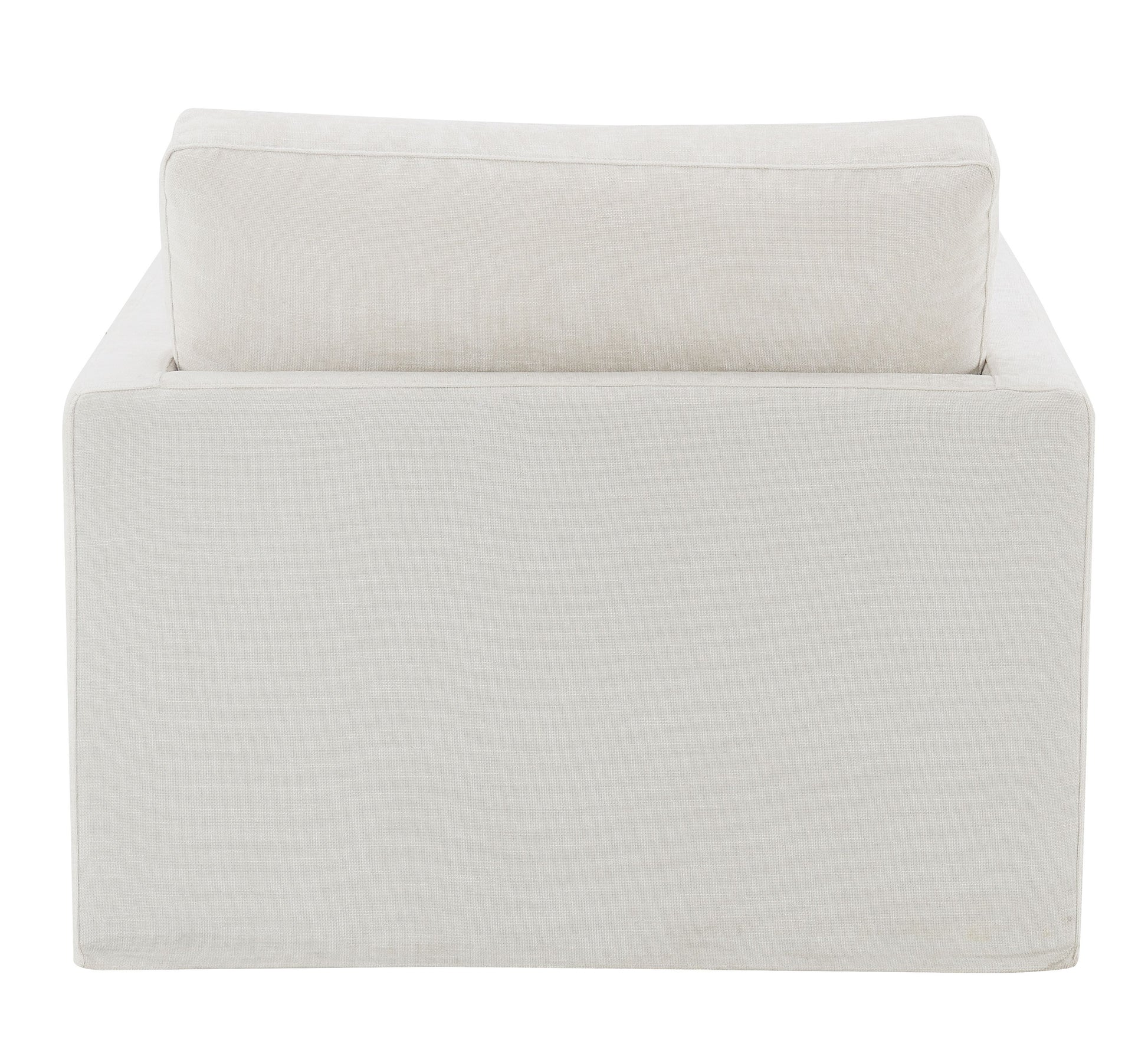 Naveen Ivory Fabric Swivel Chair with 1 Toss Pillow FredCo