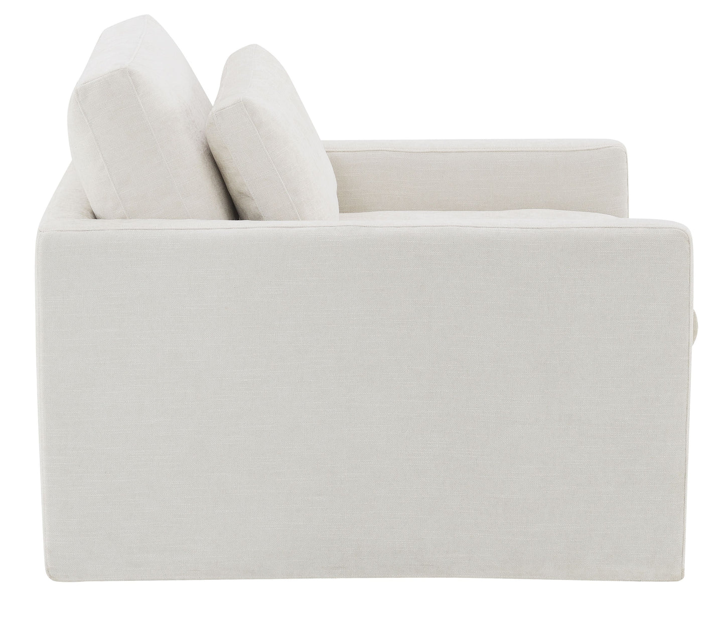 Naveen Ivory Fabric Swivel Chair with 1 Toss Pillow FredCo