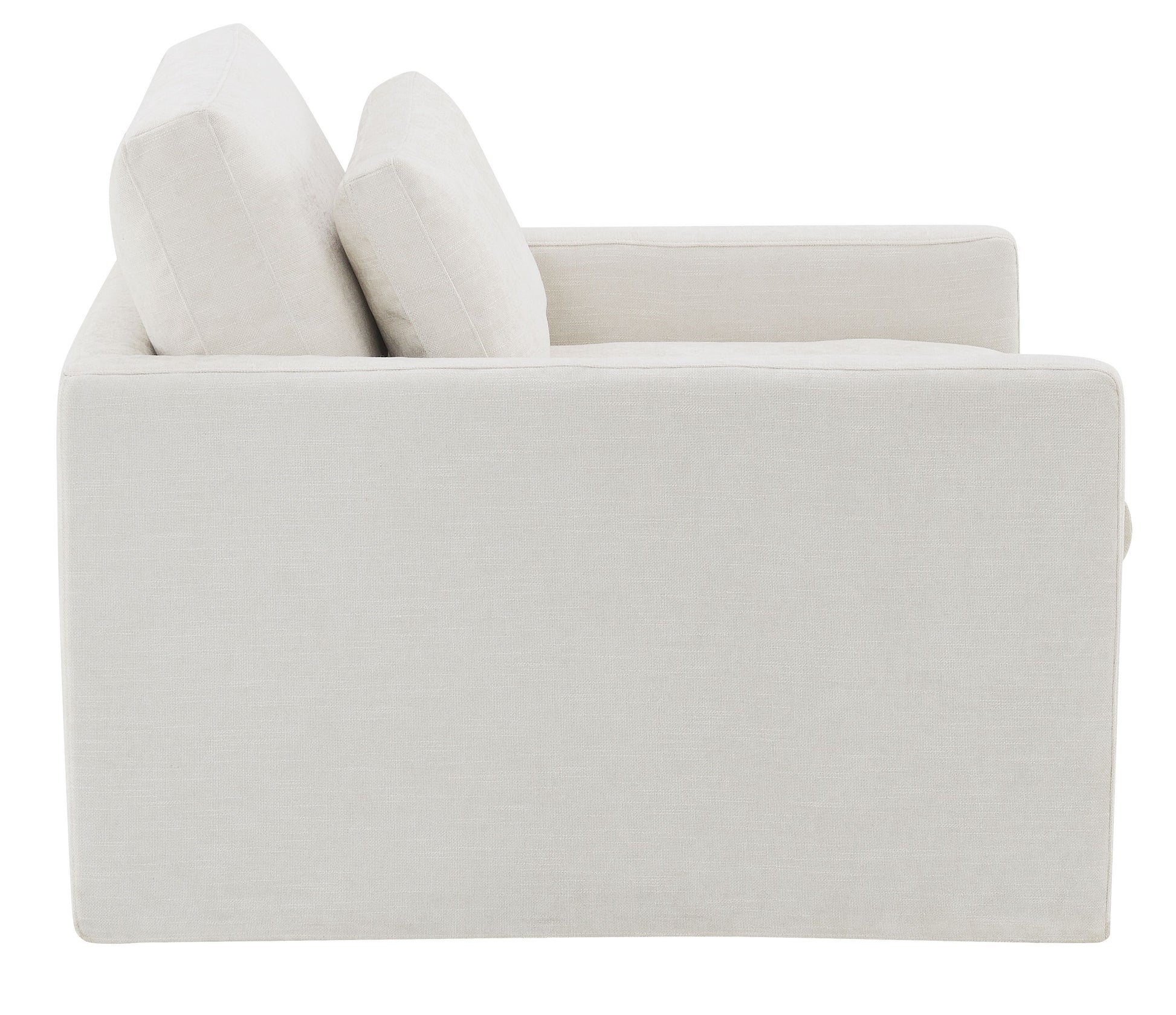 Naveen Ivory Fabric Swivel Chair with 1 Toss Pillow FredCo