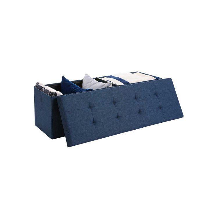 Navy Blue Ottoman Bench FredCo