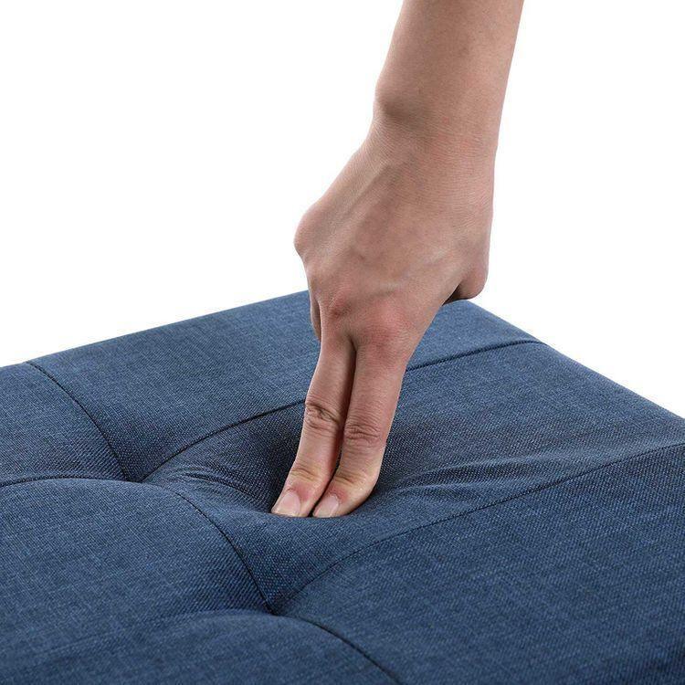 Navy Blue Ottoman Bench FredCo