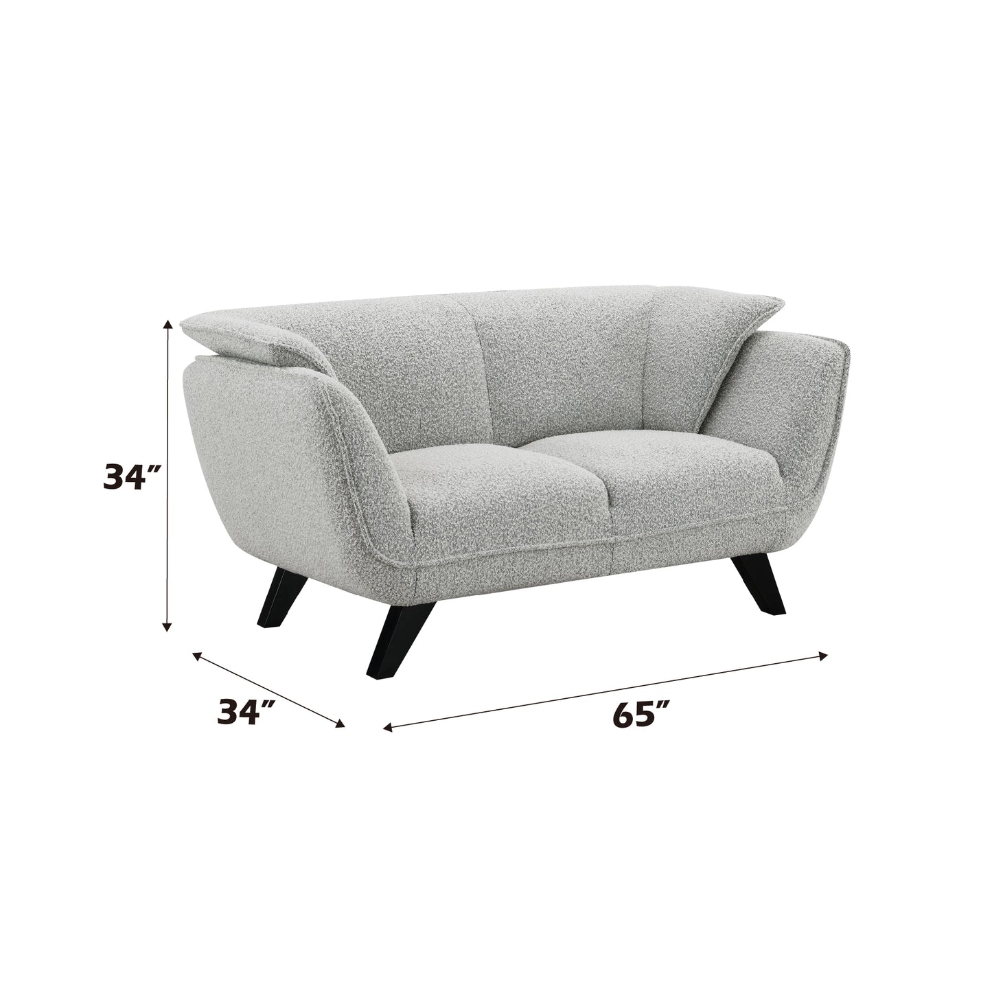 Nayeli Light Gray Boucle Loveseat FredCo