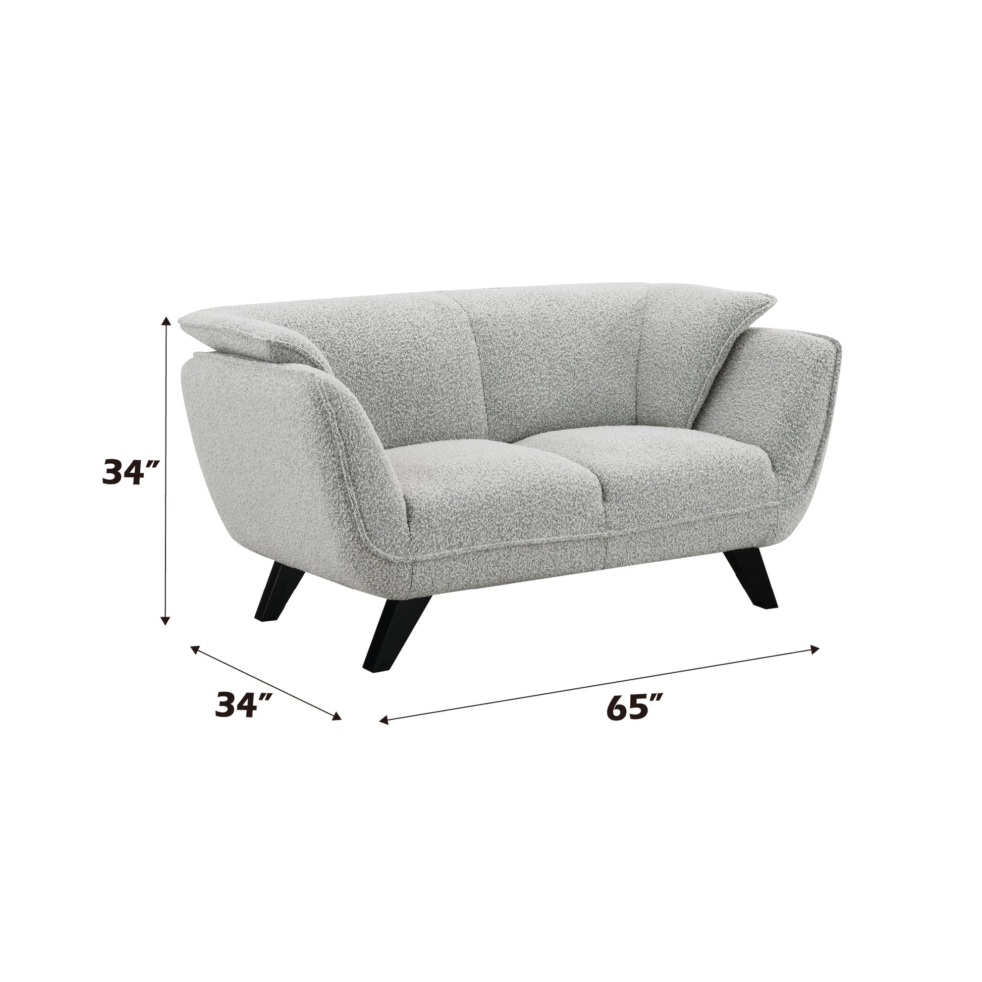 Nayeli Light Gray Boucle Loveseat FredCo