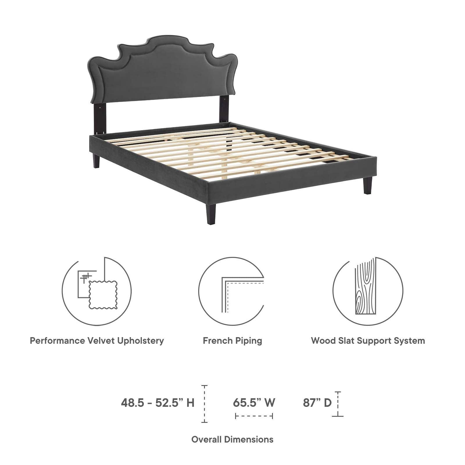 Neena Performance Velvet Queen Bed, MOD-6830 FredCo