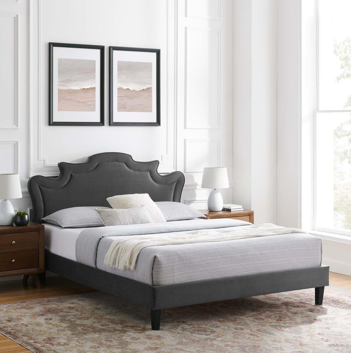 Neena Performance Velvet Queen Bed, MOD-6830 FredCo