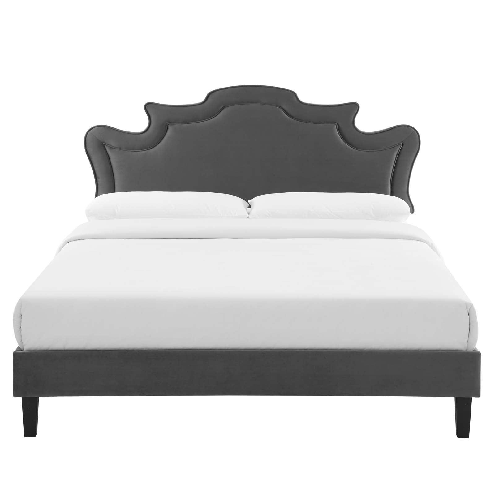 Neena Performance Velvet Queen Bed, MOD-6830 FredCo