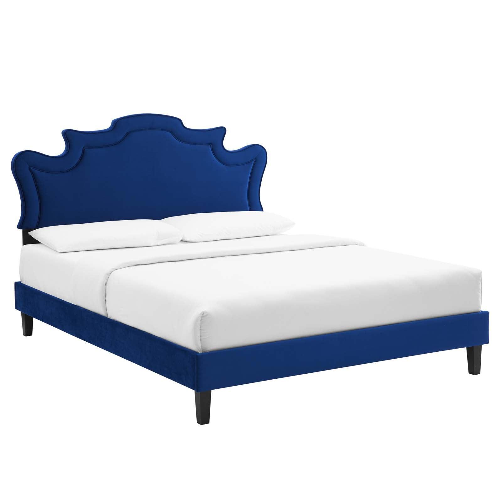Neena Performance Velvet Queen Bed, MOD-6830 FredCo