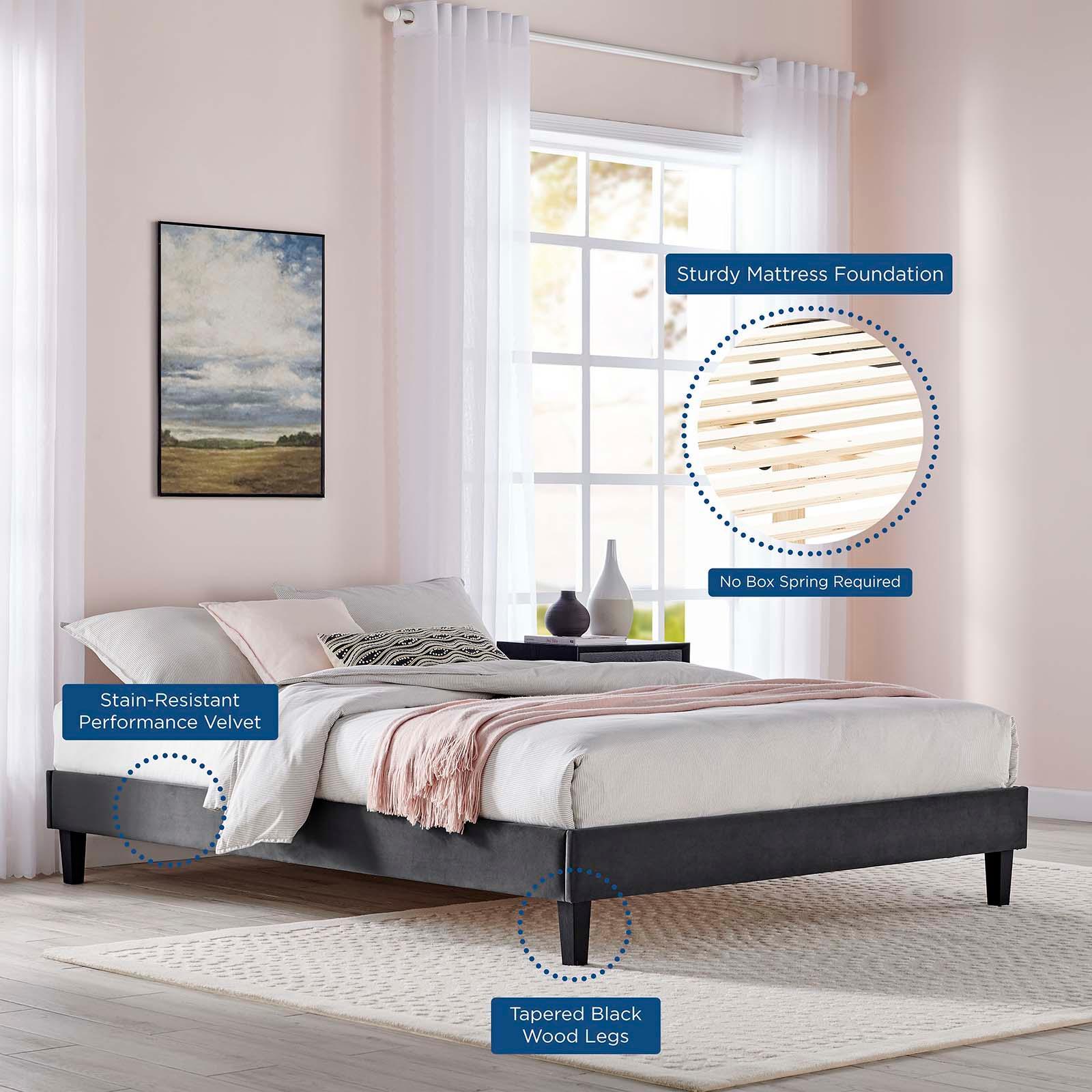 Neena Performance Velvet Queen Bed, MOD-6830 FredCo