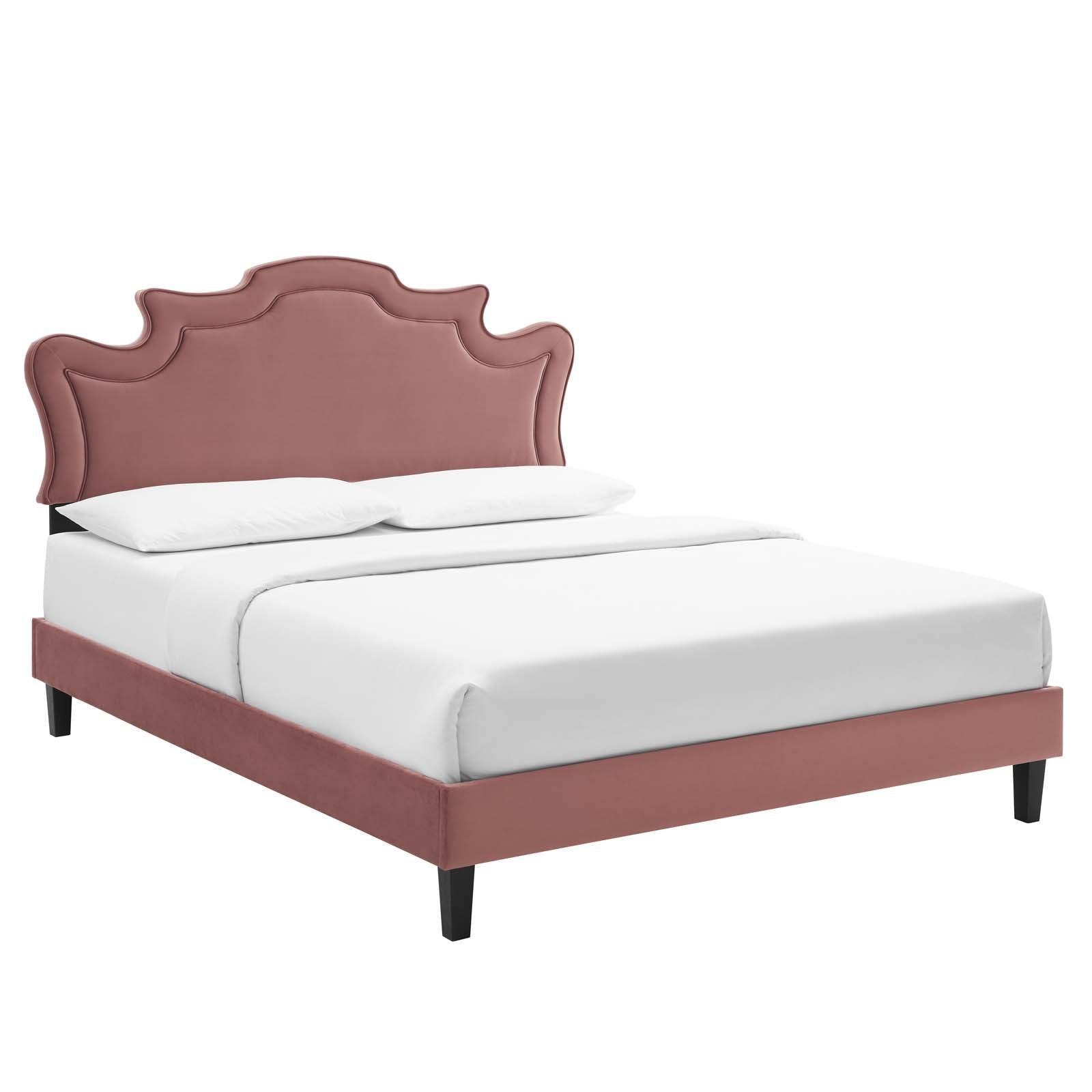 Neena Performance Velvet Queen Bed, MOD-6830 FredCo