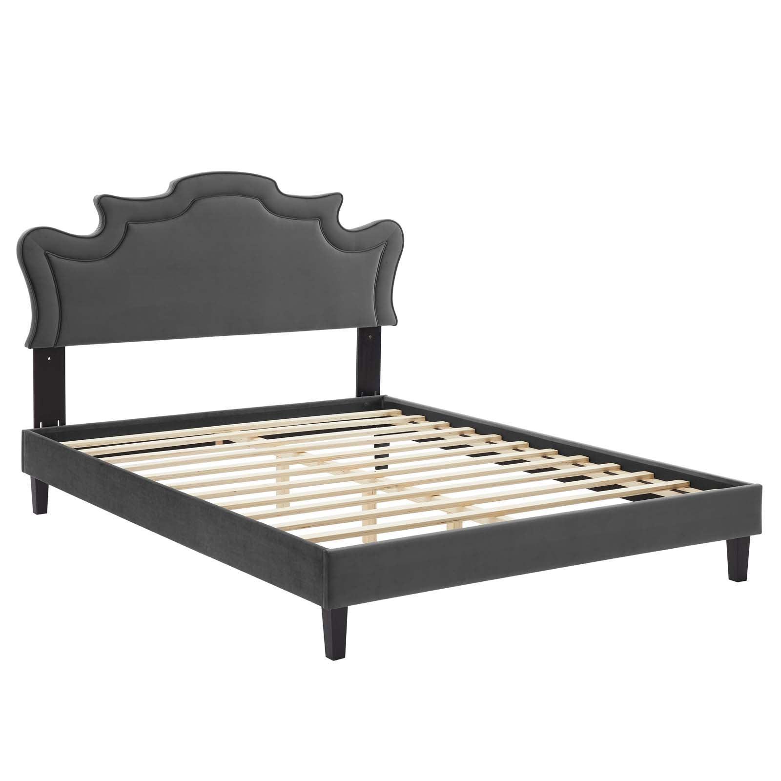 Neena Performance Velvet Queen Bed, MOD-6830 FredCo