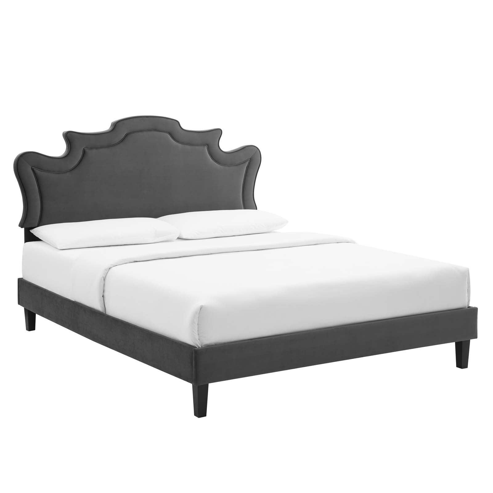Neena Performance Velvet Queen Bed, MOD-6830 FredCo