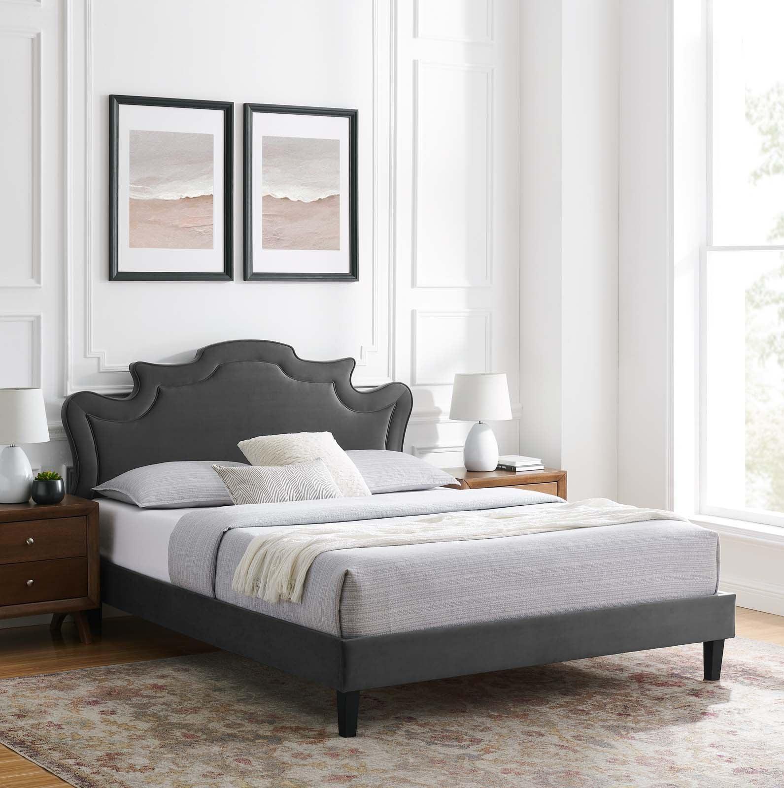 Neena Performance Velvet Queen Bed, MOD-6830 FredCo