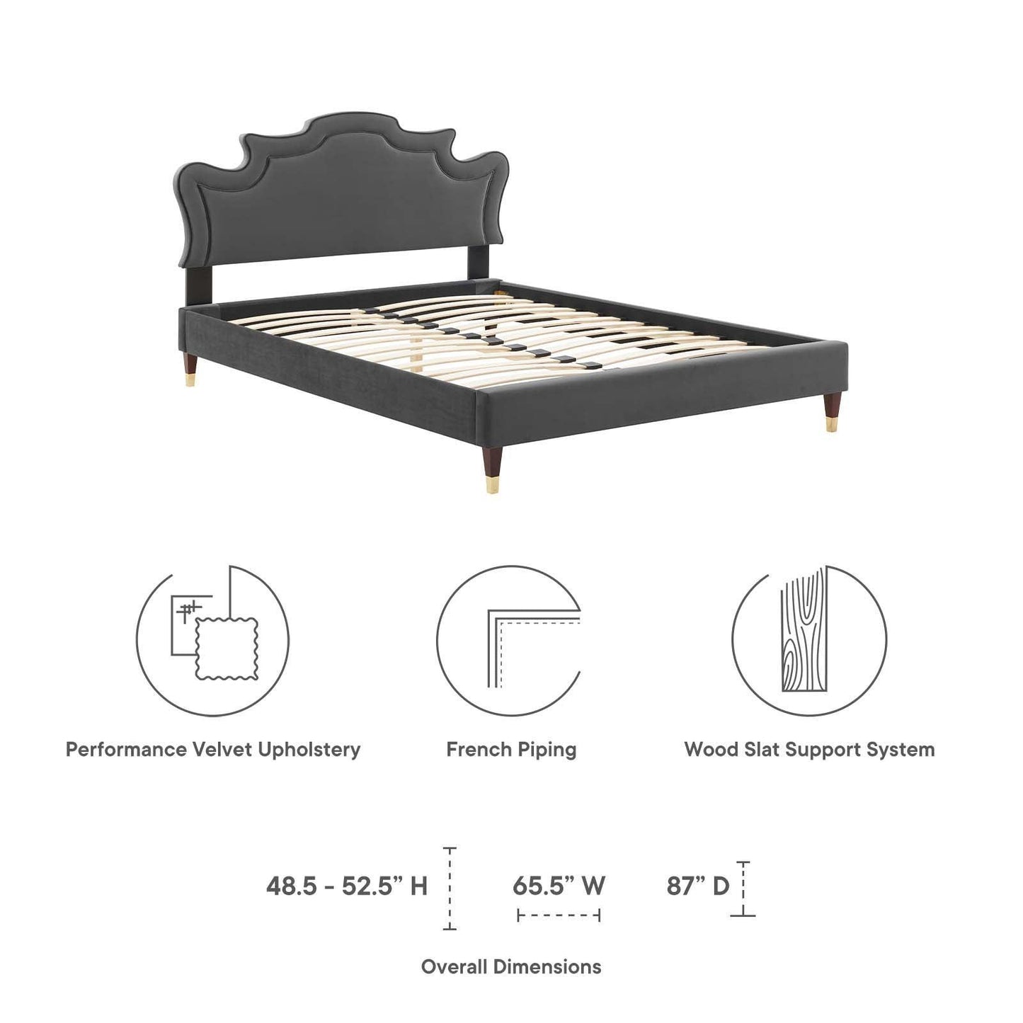 Neena Performance Velvet Twin Bed, MOD-6795 FredCo