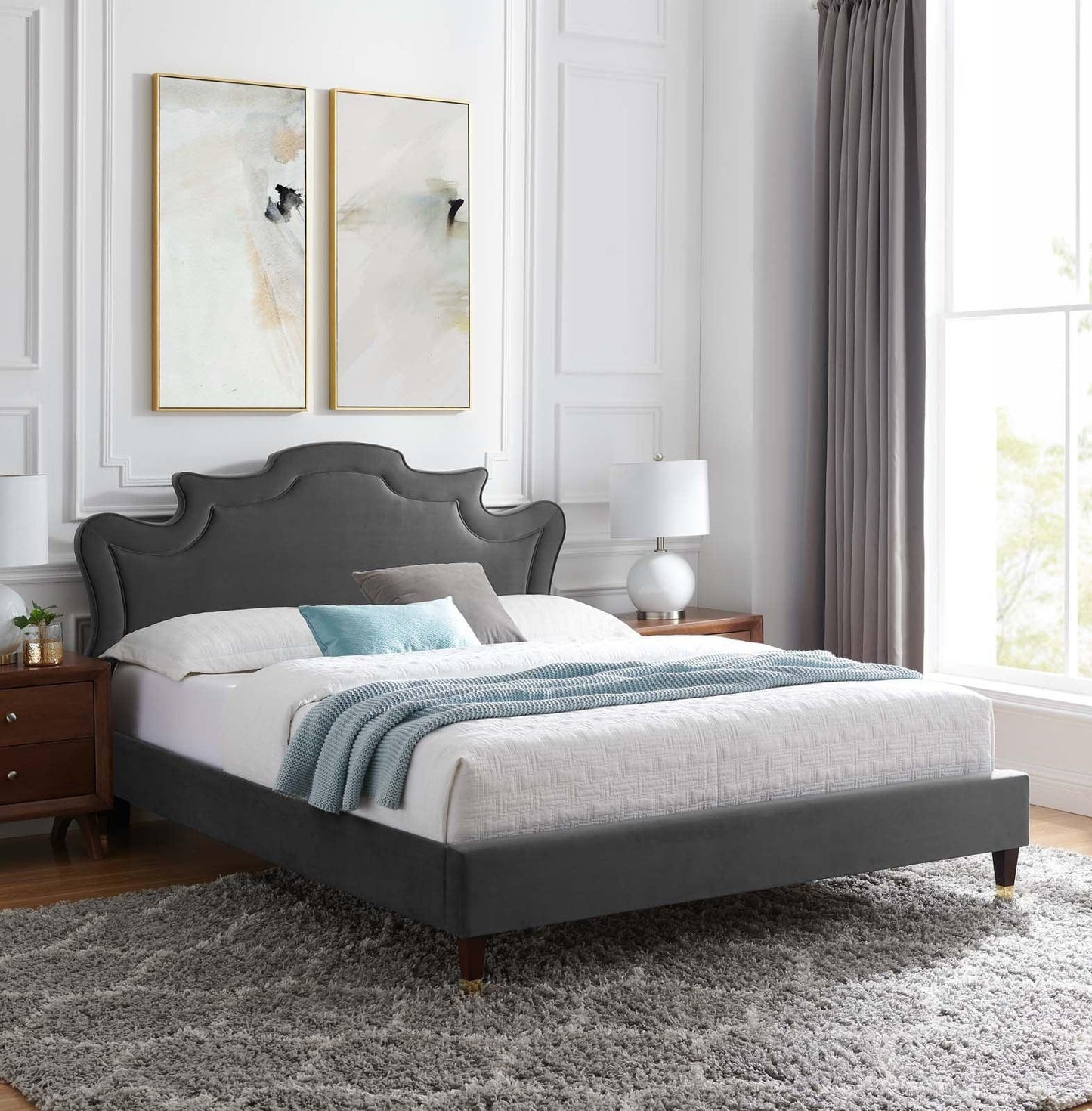 Neena Performance Velvet Twin Bed, MOD-6795 FredCo