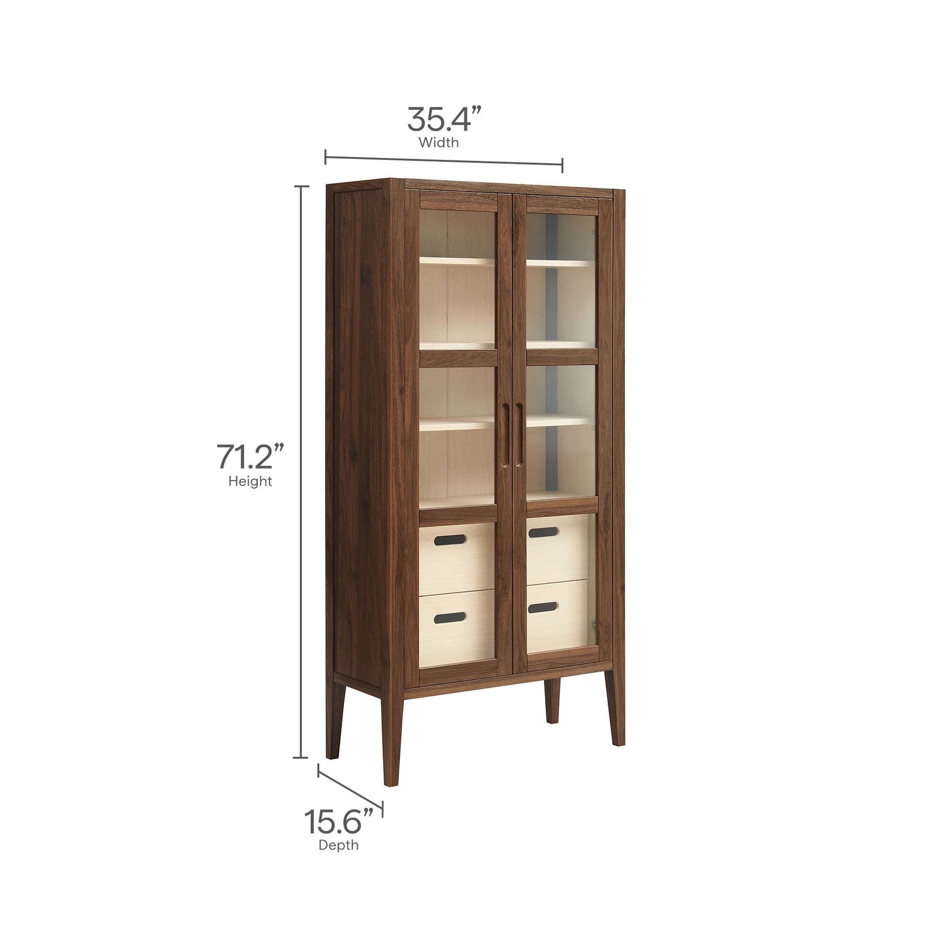 Nell 71" Glass Door Tall Display Storage Cabinet by Modway EEI-7320 FredCo