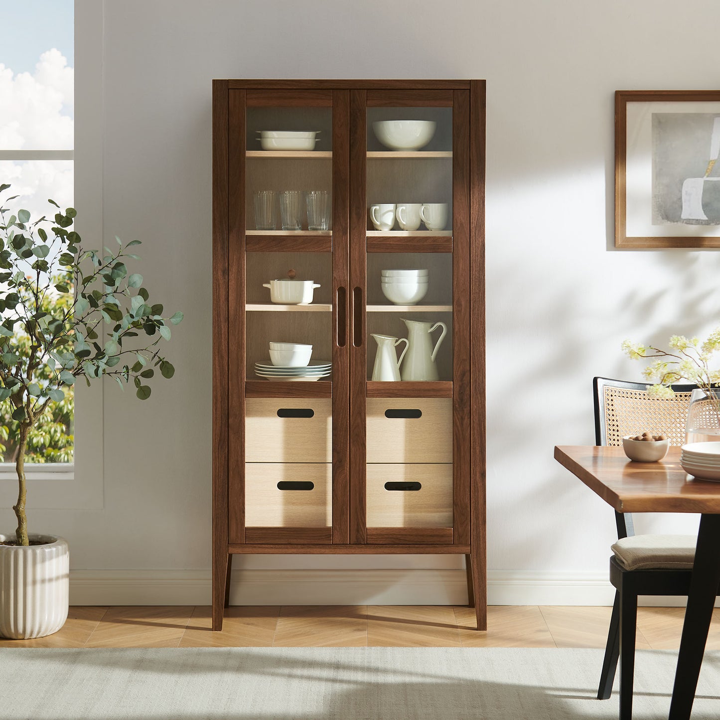 Nell 71" Glass Door Tall Display Storage Cabinet by Modway EEI-7320 FredCo
