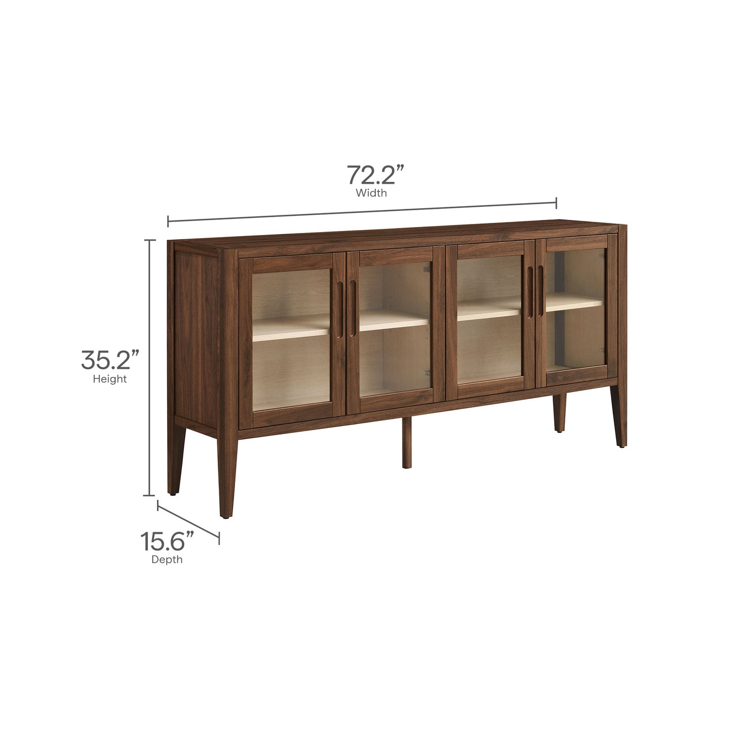 Nell 72" Glass Door Sideboard Storage Display Cabinet by Modway EEI-7319 FredCo