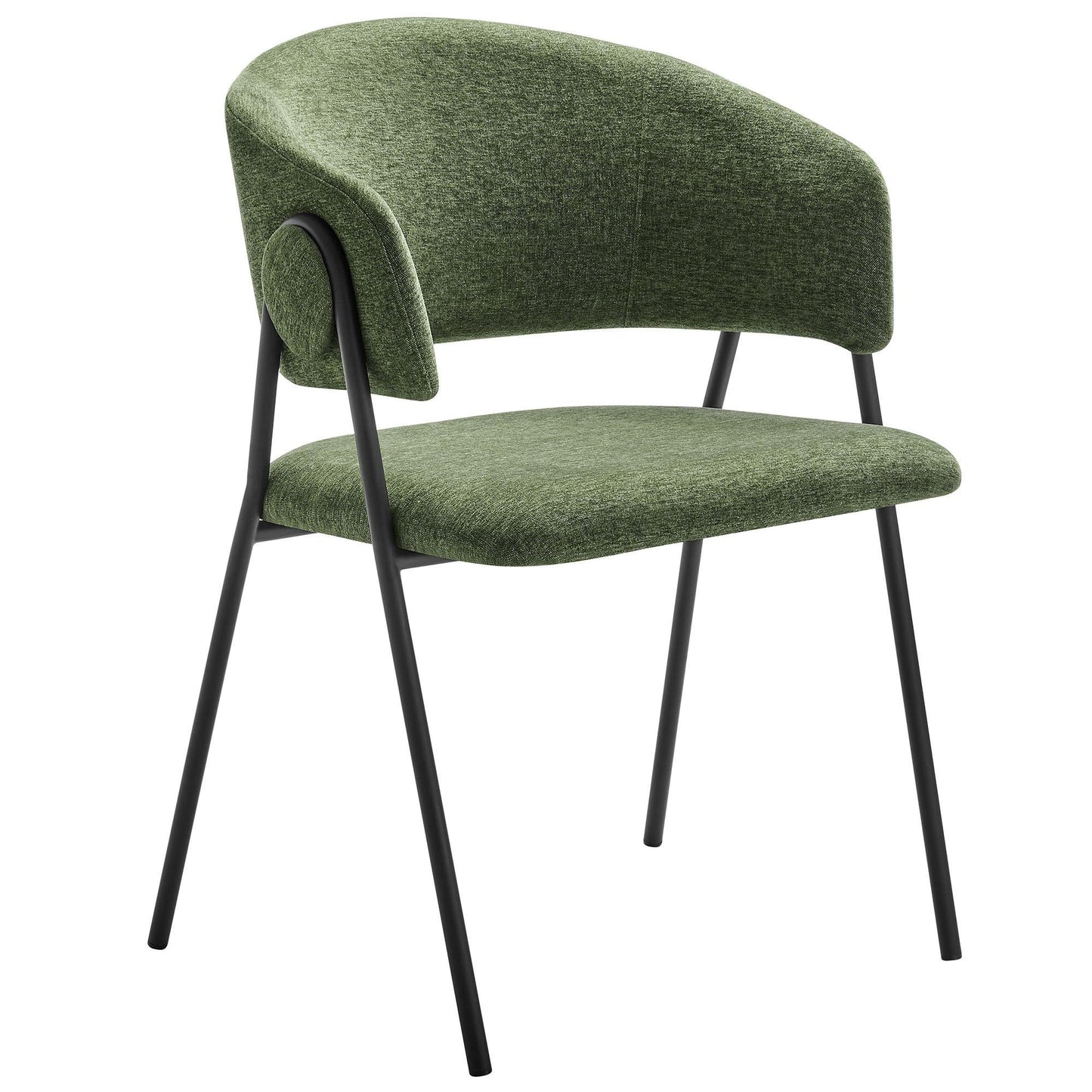 Nella Upholstered Heathered Chenille Dining Chairs Set of 2 by Modway FredCo