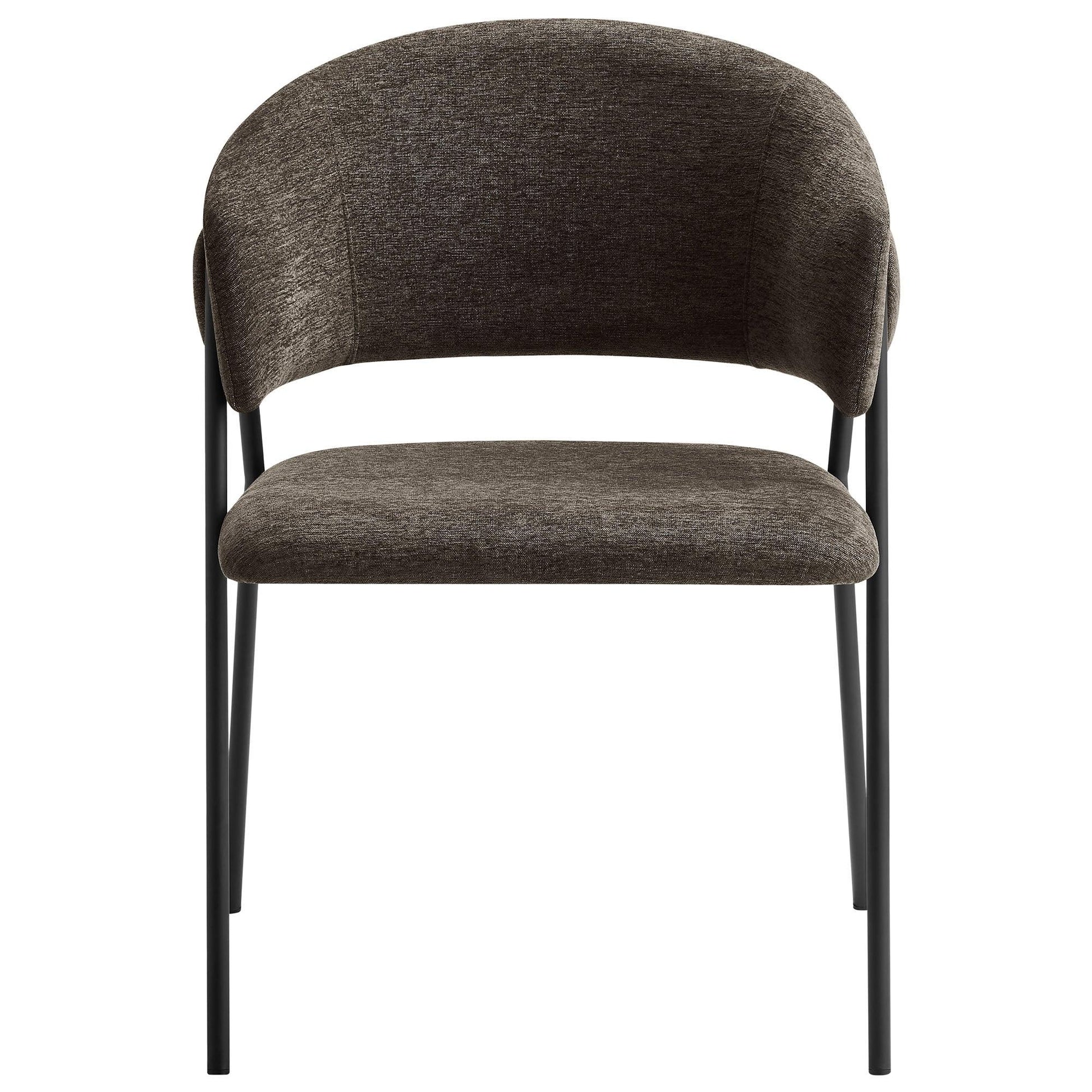 Nella Upholstered Heathered Chenille Dining Chairs Set of 2 by Modway FredCo