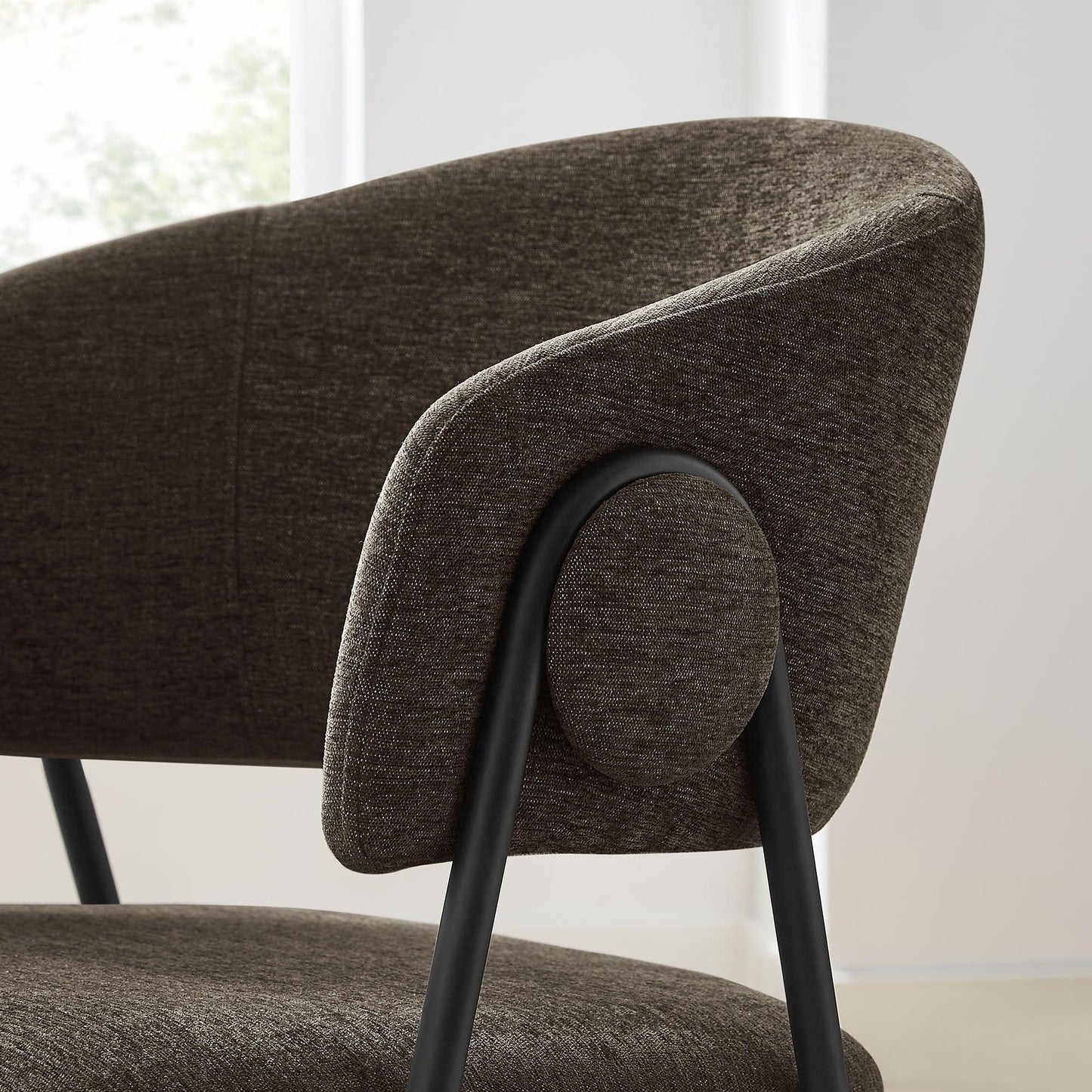 Nella Upholstered Heathered Chenille Dining Chairs Set of 2 by Modway FredCo