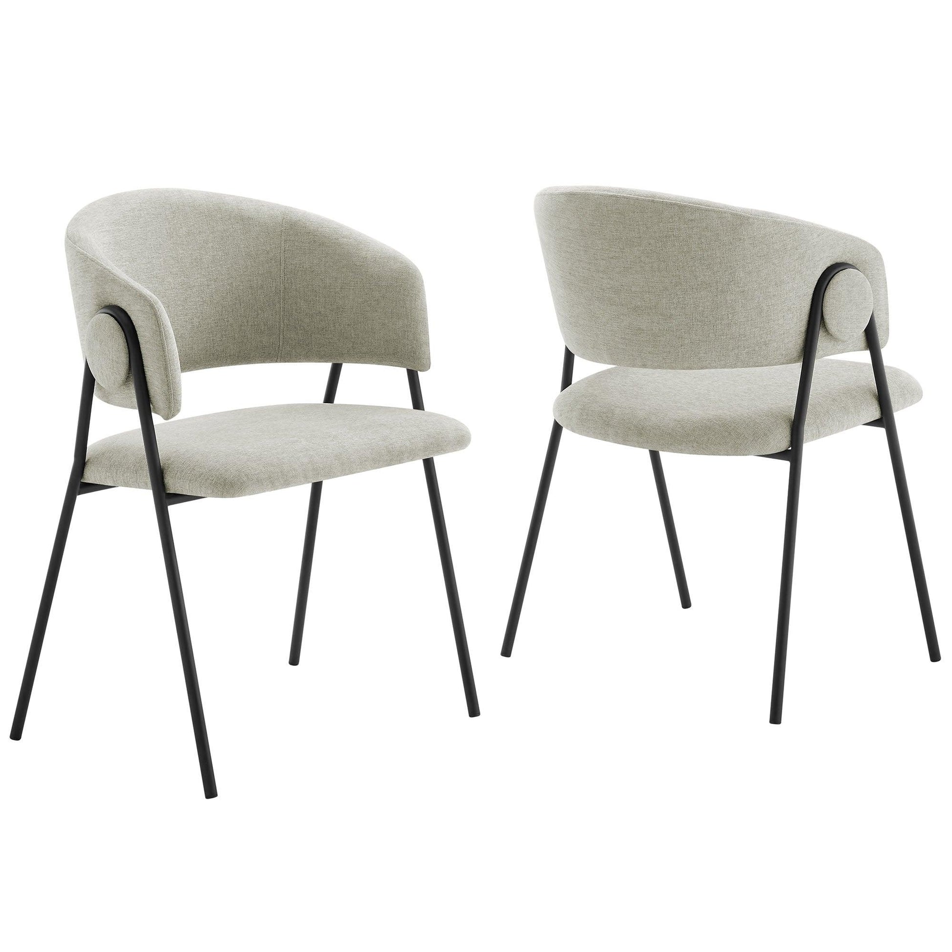 Nella Upholstered Heathered Chenille Dining Chairs Set of 2 by Modway FredCo