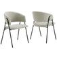 Nella Upholstered Heathered Chenille Dining Chairs Set of 2 by Modway FredCo