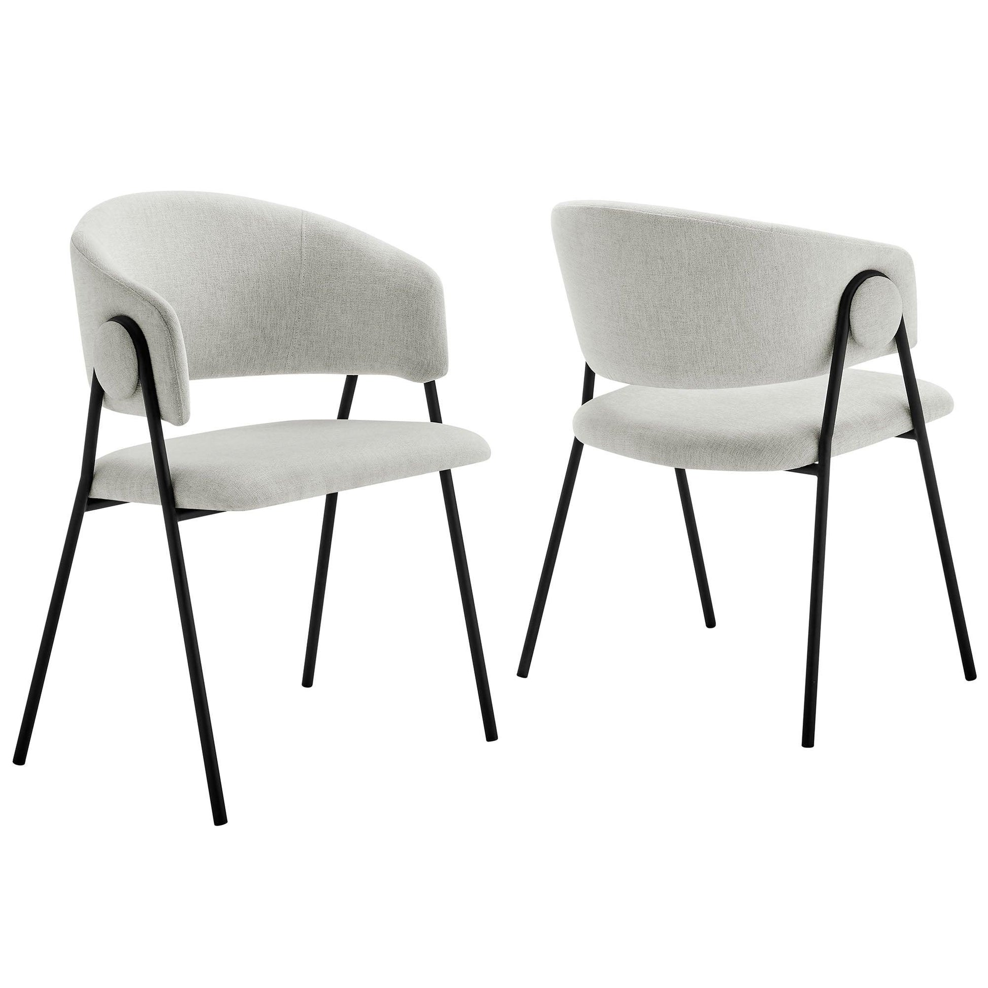 Nella Upholstered Heathered Chenille Dining Chairs Set of 2 by Modway FredCo