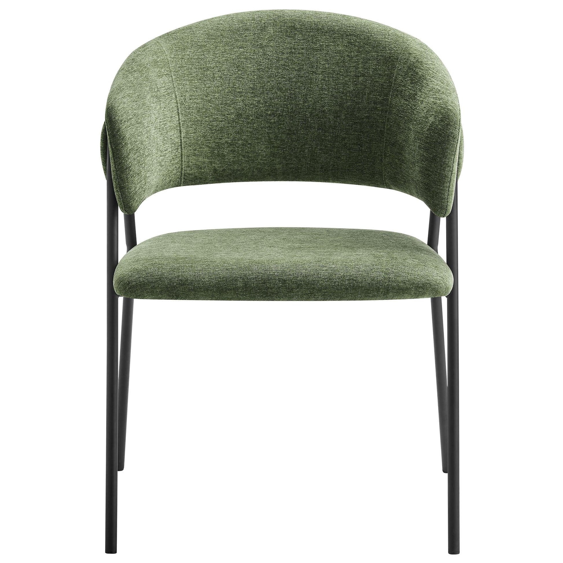 Nella Upholstered Heathered Chenille Dining Chairs Set of 2 by Modway FredCo