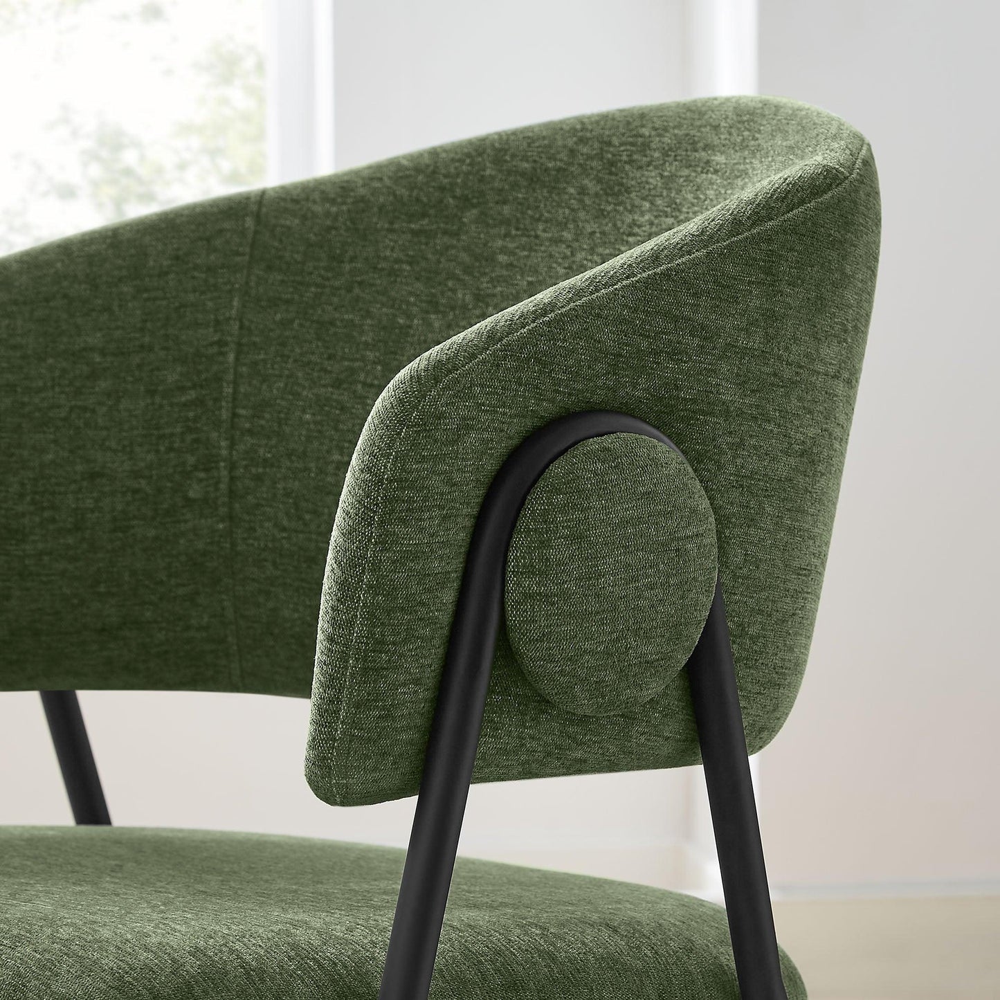 Nella Upholstered Heathered Chenille Dining Chairs Set of 2 by Modway FredCo