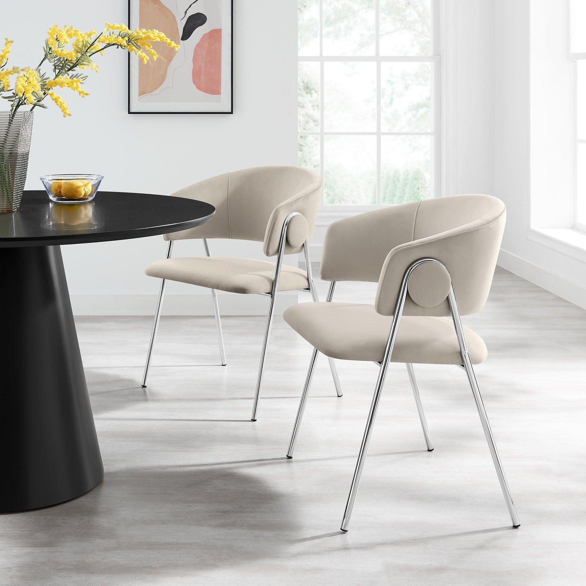 Nella Upholstered Performance Velvet Dining Chair Set of 2 by Modway FredCo